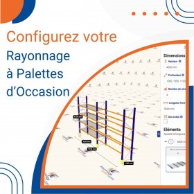 Rayonnage à palettes d’occasion configurable