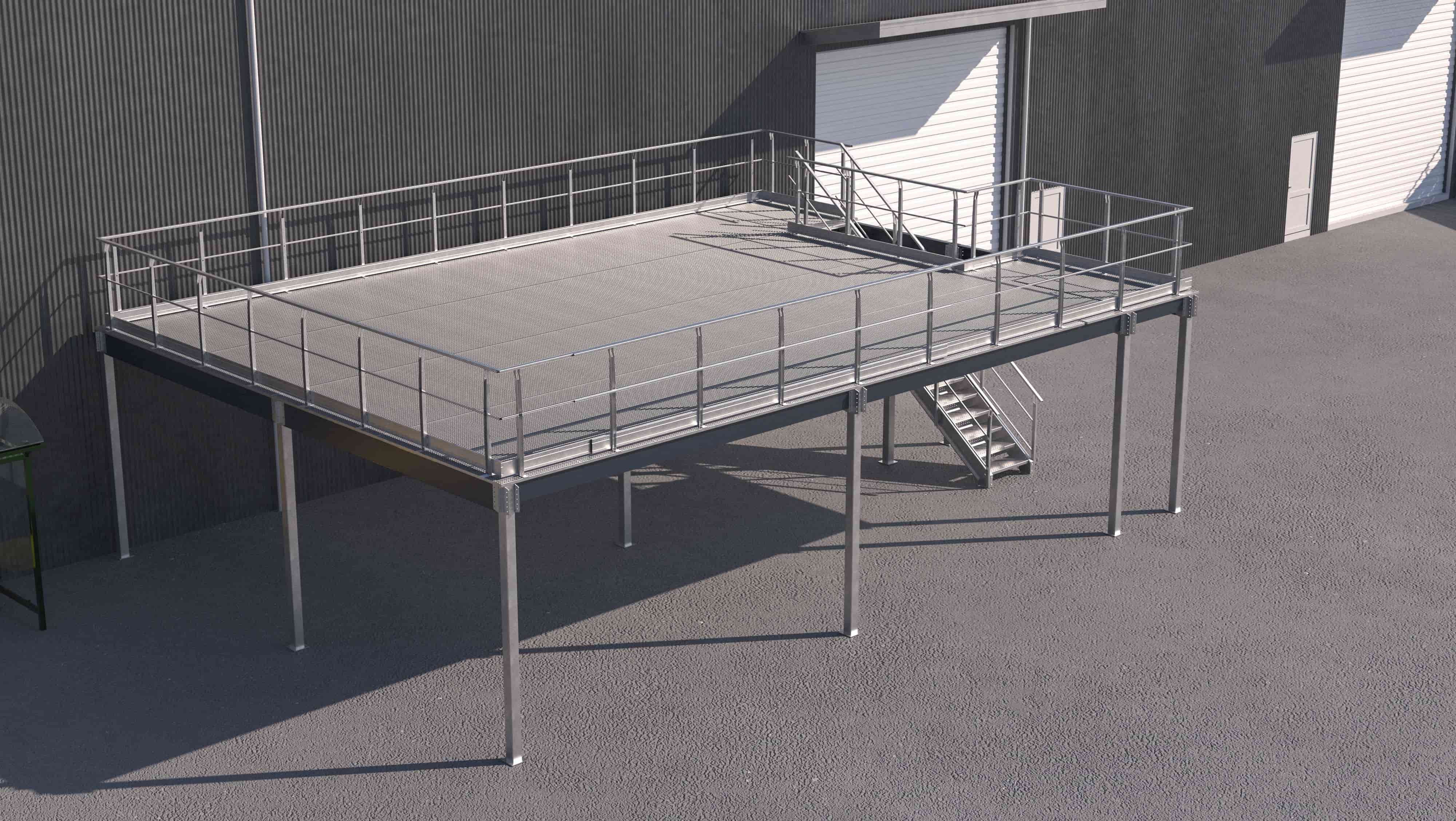 plateforme mezzanine industrielle exterieur
