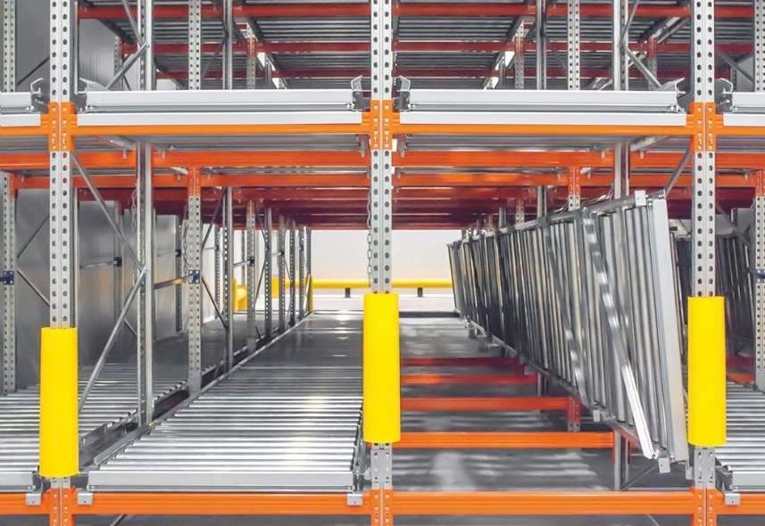 Rayonnage Push Back LIFO pour stockage compact de palettes