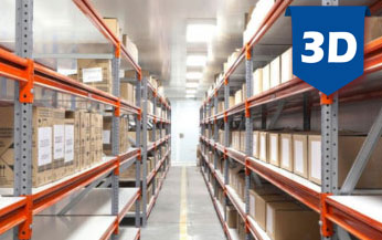 Rayonnage mi-lourd pour le stockage de produits, idéal pour les commerces et les industries